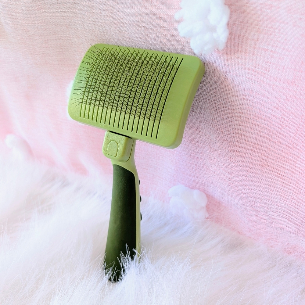Retractable Dog Brush, Green, Safari, Like New - Tested Once